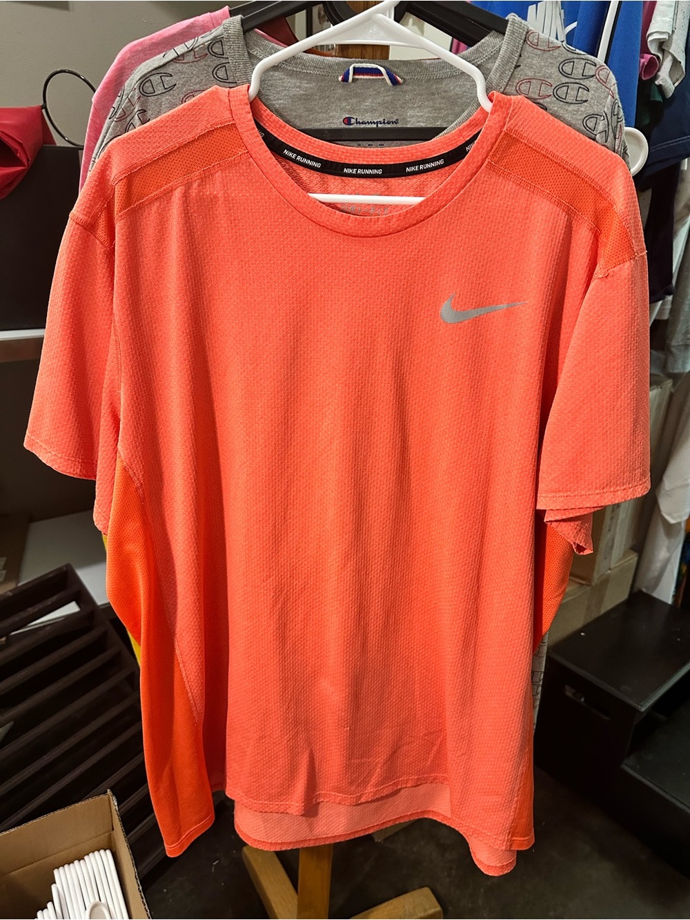 Nike Dri-FIT TechKnit Running T-Shirt Orange Performance Top